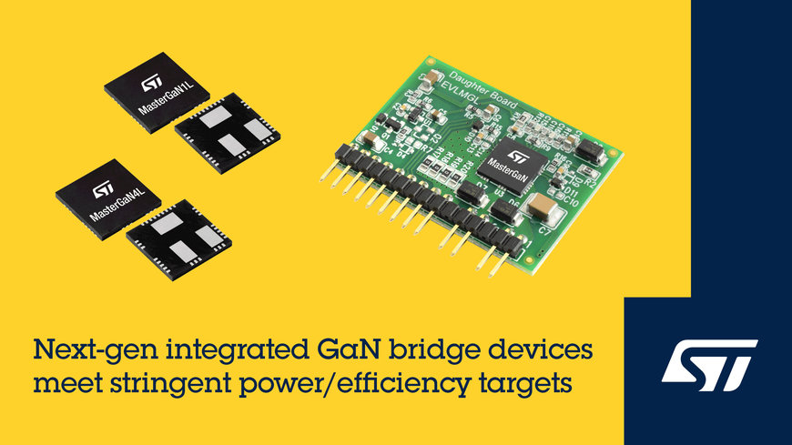 STMICROELECTRONICS EXTENDS MASTERGAN PERFORMANCE AND VALUE WITH NEW 200W AND 500W DEVICES